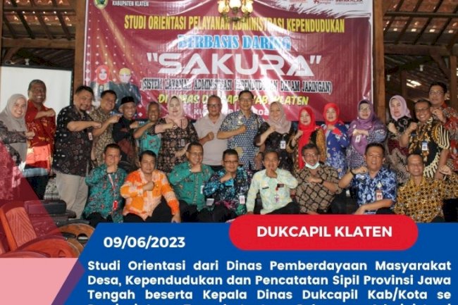 Studi Orientasi Dispermadesdukcapil Provinsi Jawa Tengah beserta Kepala Dinas Dukcapil Kabupaten/Kota se Provinsi Jawa Tengah.
