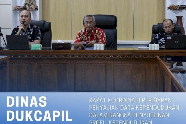 Dinas Dukcapil Klaten Laksanakan Rapat Koordinasi Persiapan Penyajian Data Kependudukan.