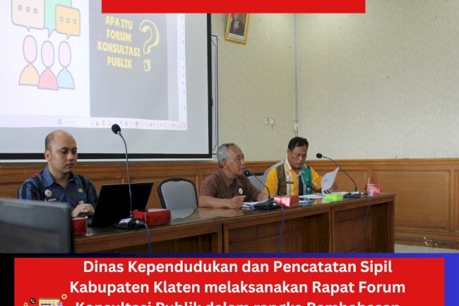Rapat Forum Konsultasi Publik Pembahasan Standar Pelayanan Publik.