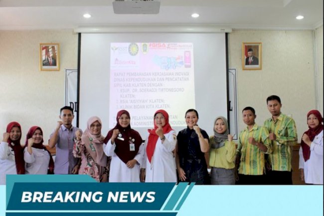 Disdukcapil Klaten mengadakan rapat pembahasan Perjanjian Kerjasama dengan Rumah Sakit.