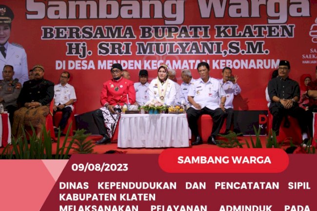 Pelayanan Adminduk acara Sambang Warga di Desa Menden Kecamatan Kebonarum Kabupaten Klaten.
