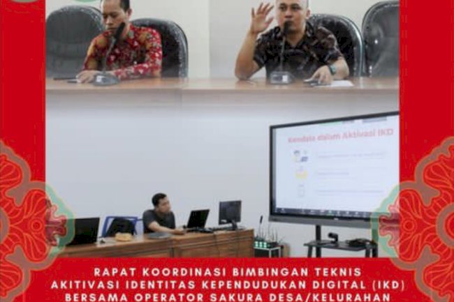 Rakor Bimbingan Teknis Identitas Kependudukan Digital (IKD) bersama operator SakuraDesa/Kelurahan Kabupaten Klaten melalui zoom.