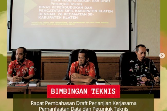 Rapat Koordinasi Pembahasan Draft Perjanjian Kerjasama Pemanfaatan Data dan Petunjuk Teknis.