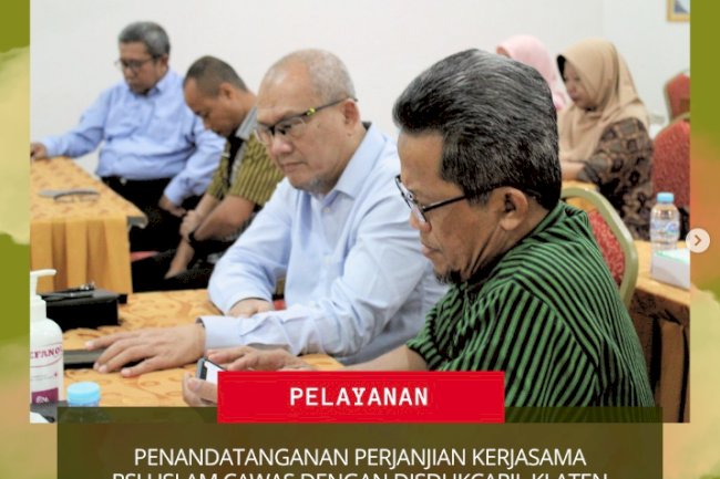 Penandatanganan Perjanjian Kerjasama RSU Islam Cawas dengan Disdukcapil Klaten.