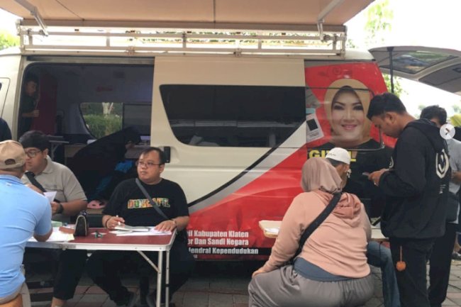 Giat pelayanan pengurusan dokumen Adminduk Dinas Dukcapil Klaten di CFD.