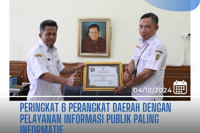 Disdukcapil Klaten berhasil meraih peringkat ke-6 sebagai penyedia informasi publik paling informatif.