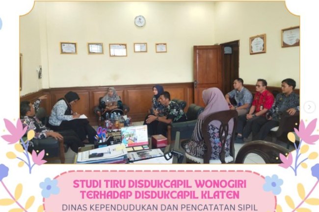 Kunjungan studi tiru Disdukcapil Wonogiri ke Disdukcapil Klaten.
