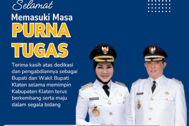 Disdukcapil Klaten Mengucapkan Selamat Memasuki Masa Purna Tugas Kepada Ibu Hj.Sri Mulyani, S.M., M.Si. dan Bapak H.Yoga Hardaya, S.H., M.H.