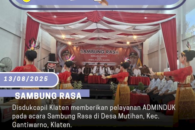 Bupati dan Wakil Bupati Klaten Sambung Rasa Desa Mutihan, Disdukcapil Hadirkan Layanan Adminduk Gratis