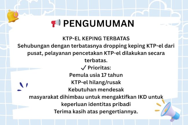 PENGUMUMAN KTP-EL