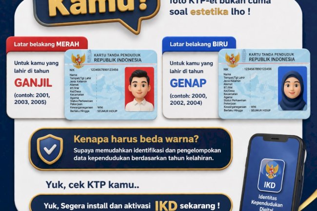 Arti Warna latar belakang foto KTP-El