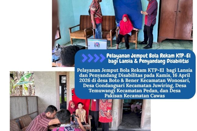 Disdukcapil Klaten memberikan Pelayanan Jemput Bola Rekam KTP-El bagi Lansia dan Penyandang Disabilitas 