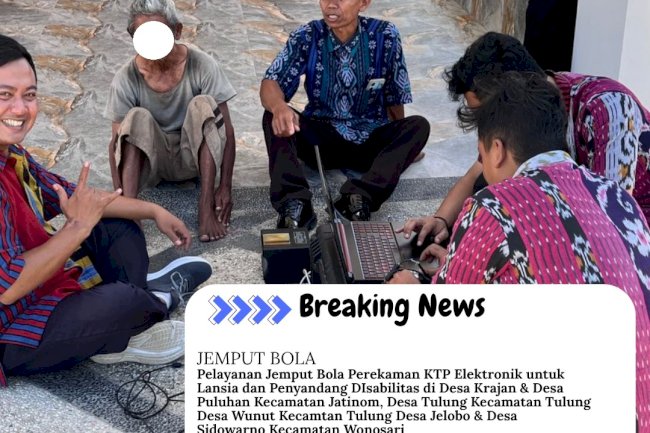 Disdukcapil Klaten memberikan Pelayanan Jemput Bola Perekaman KTP Elektronik untuk Lansia dan Penyandang DIsabilitas