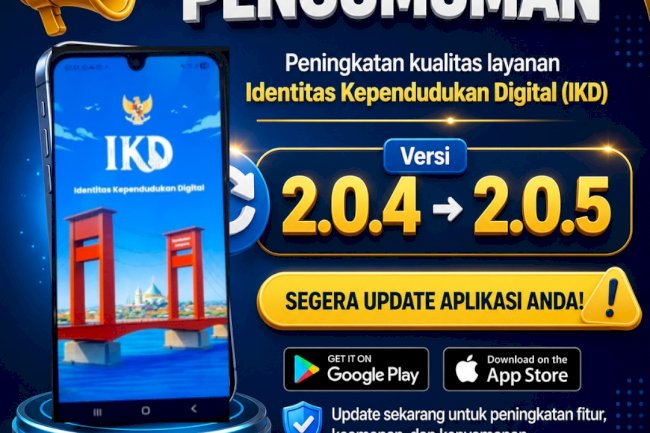 Pengumuman Aplikasi IKD telah diperbarui dari Versi 2.0.4 menjadi Versi 2.0.5