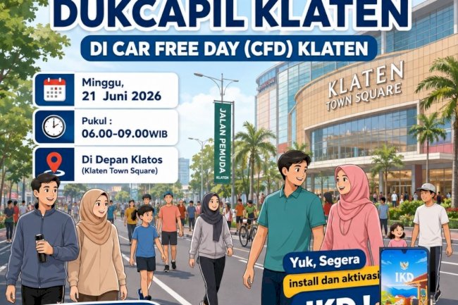 Dukcapil Klaten in Car Free Day (CFD)