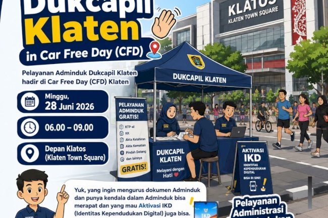 Dukcapil Klaten in Car Free Day (CFD)