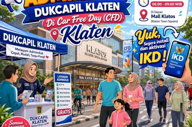 Dukcapil Klaten in Car Free Day (CFD)