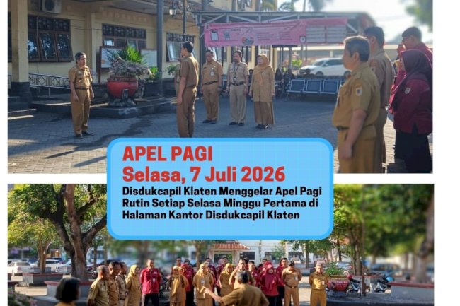 Disdukcapil Klaten Melaksanakan Apel Pagi