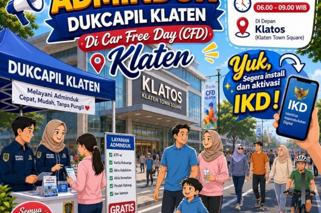 Dukcapil Klaten in Car Free Day (CFD)