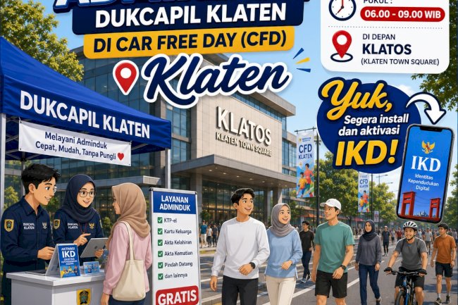 Dukcapil Klaten in Car Free Day (CFD)