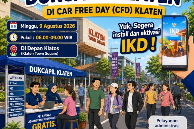 Disdukcapil Klaten Buka Layanan Adminduk dan Aktivasi IKD di Car Free Day 9 Agustus 2026