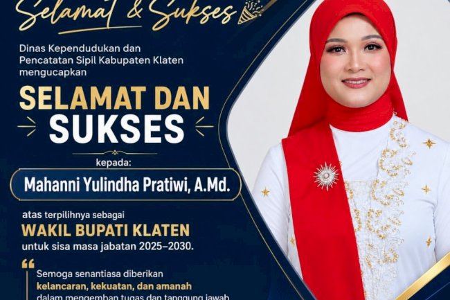 Selamat dan Sukses atas Terpilihnya Wakil Bupati Klaten