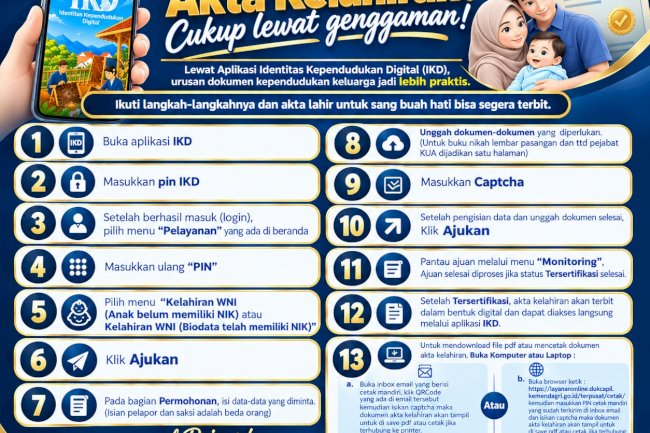  MAU MEMBUAT AKTA KELAHIRAN? CUKUP LEWAT GENGGAMAN! 