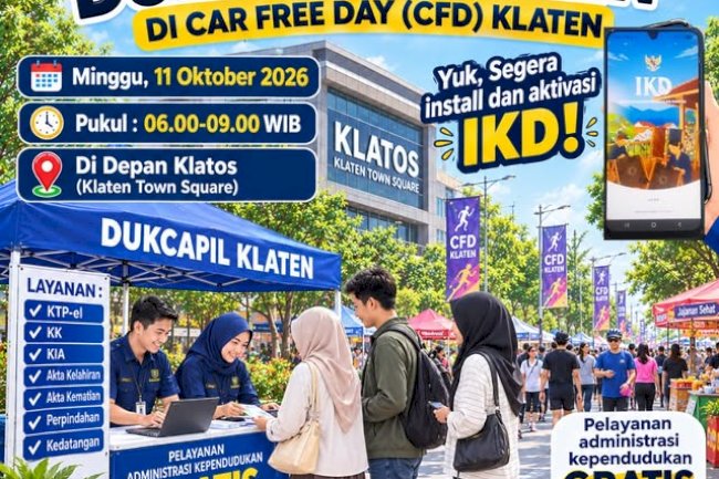 Dukcapil Klaten in Car Free Day (CFD)