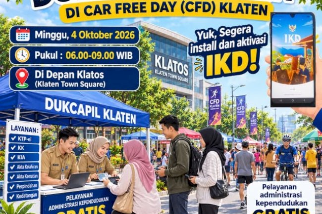 Dukcapil Klaten in Car Free Day (CFD)