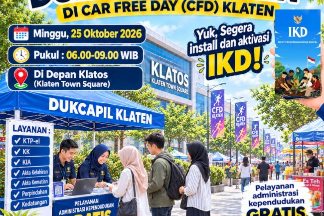 DUKCAPIL KLATEN HADIR DI CAR FREE DAY, PELAYANAN ADMINDUK GRATIS DAN MUDAH!