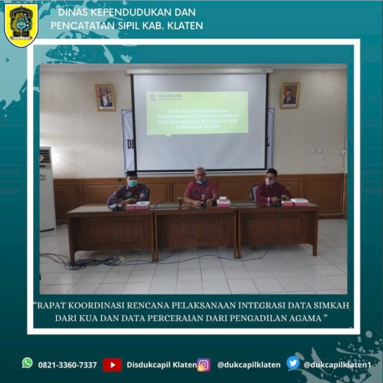 Rapat Koordinasi Rencana Pelaksanaan Integrasi Data Simkah dari KUA dan Data Perceraian dari Pengadilan Agama.