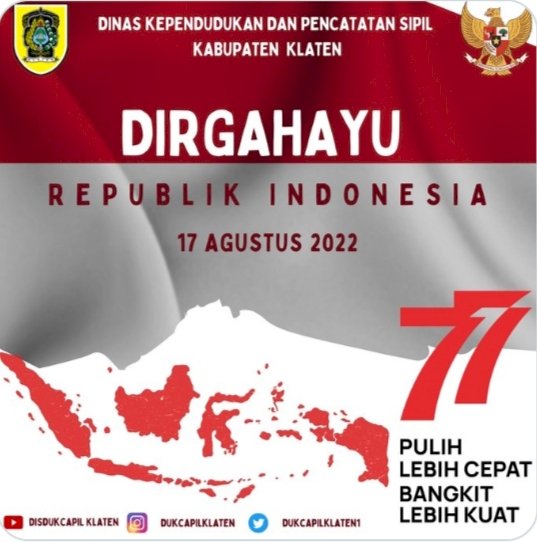 Dirgahayu Republik Indonesia  17 Agustus 2022
