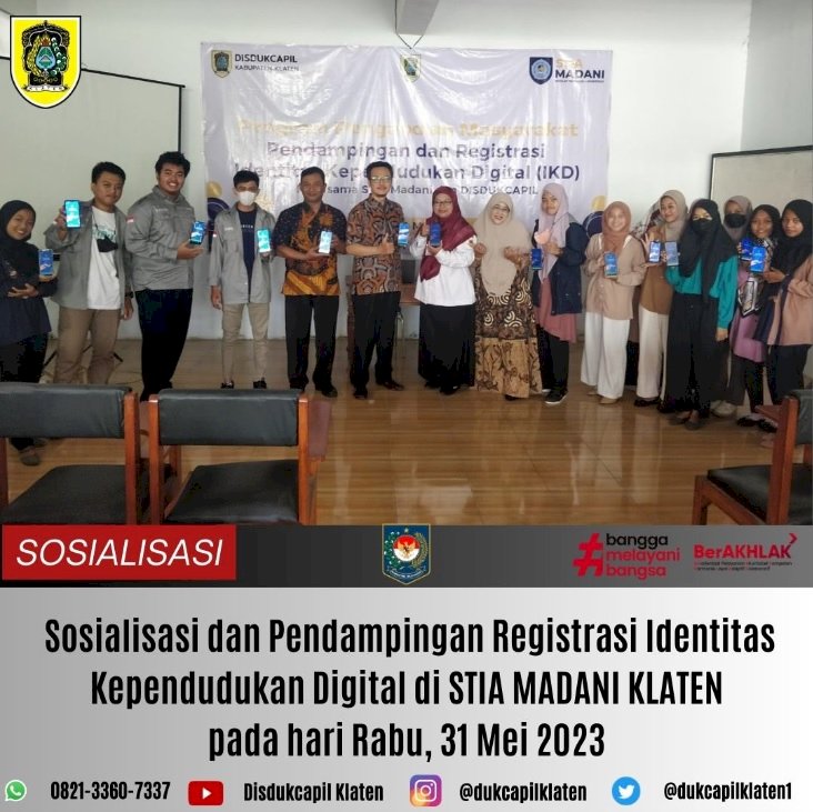 Sosialisasi Implementasi penerapan Identitas Kependudukan Digital (IKD) di STIA MADANI Klaten.