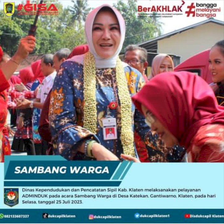 Pelayanan Adminduk acara Sambang Warga di Desa Katekan, Gantiwarno, Kabupaten Klaten.