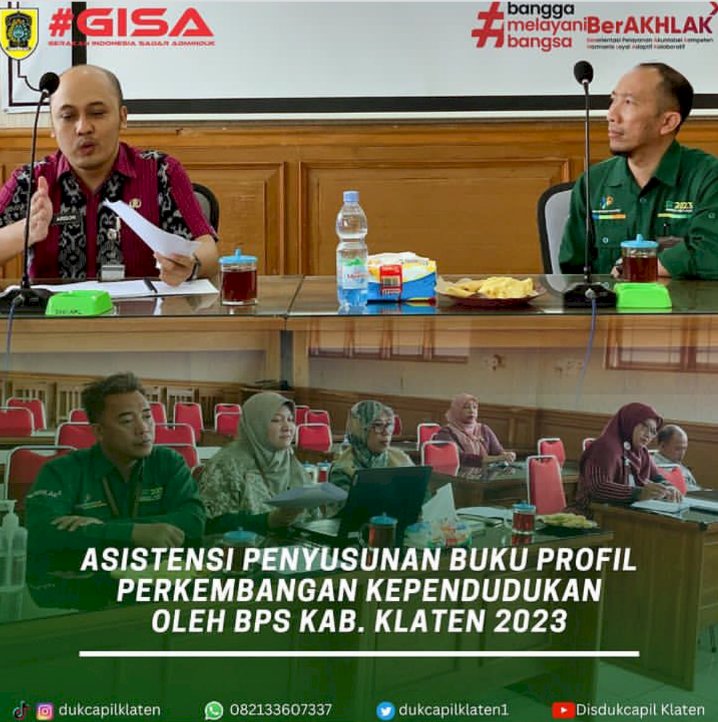 Asistensi Penyusunan Buku Profil Perkembangan Kependudukan oleh BPS Kabupaten Klaten Tahun 2023.