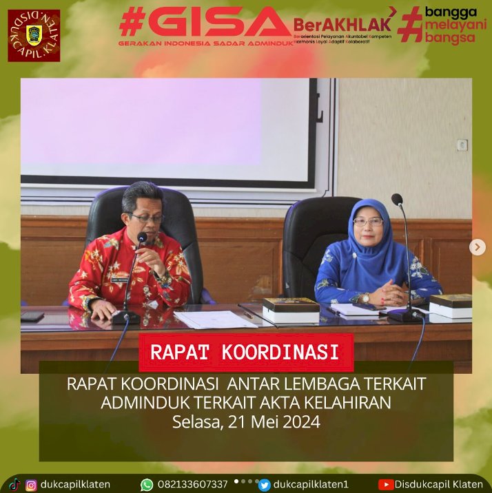 Rapat koordinasi antar Lembaga Terkait ADMINDUK terkait Akta Kelahiran.