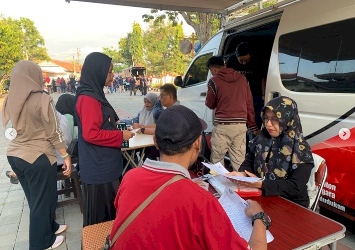 Giat pelayanan pengurusan dokumen Adminduk Dinas Dukcapil Klaten di CFD.