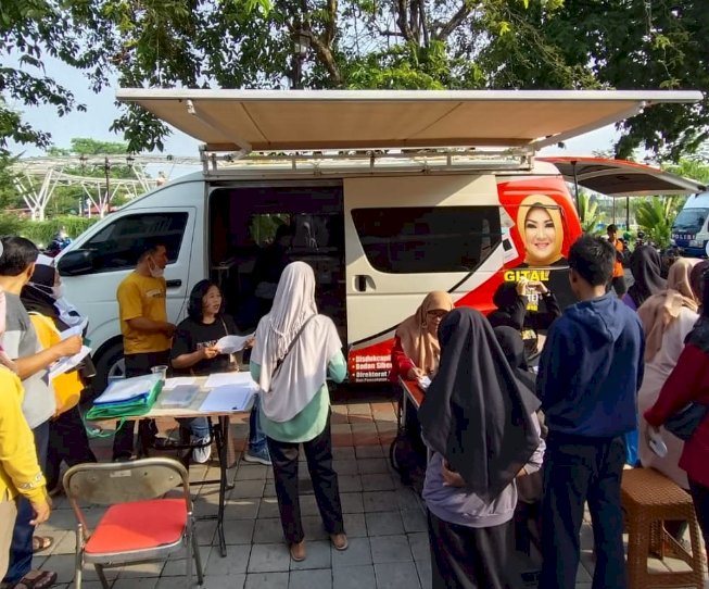 Giat pelayanan pengurusan dokumen Adminduk Dinas Dukcapil Klaten di CFD.