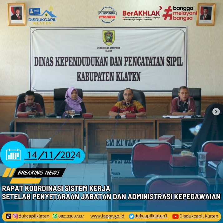 Rapat Koordinasi terkait Sistem Kerja setelah Penyetaraan Jabatan dan Administrasi Kepegawaian.