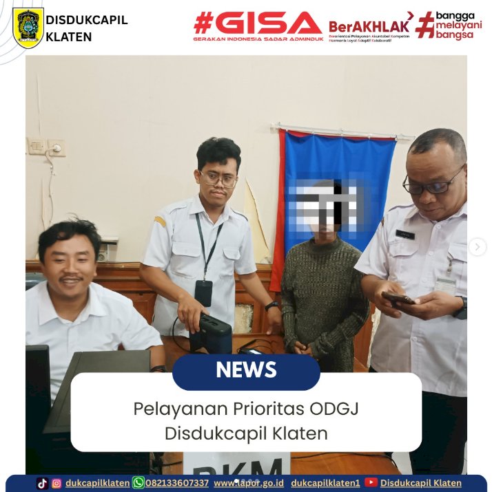 Pelayanan Disdukcapil Klaten makin humanis.