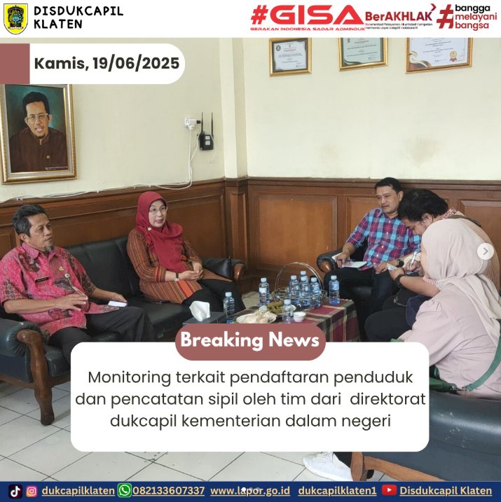 Monitoring Layanan Adminduk di Klaten.