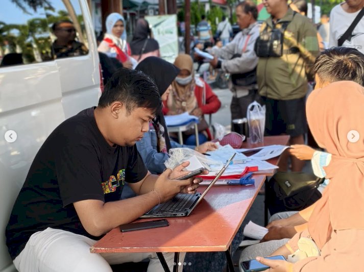 Giat pelayanan pengurusan dokumen Adminduk Dinas Dukcapil Klaten di CFD.