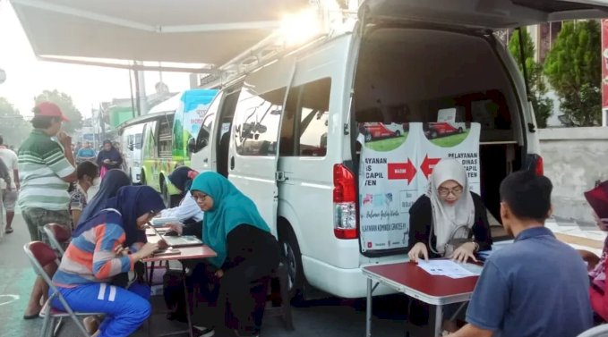 Giat pelayanan pengurusan dokumen Adminduk Dinas Dukcapil Klaten di CFD.