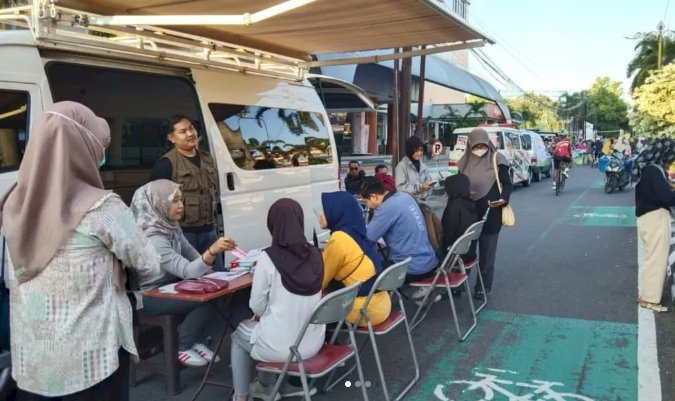 Giat pelayanan pengurusan dokumen Adminduk Dinas Dukcapil Klaten di CFD.