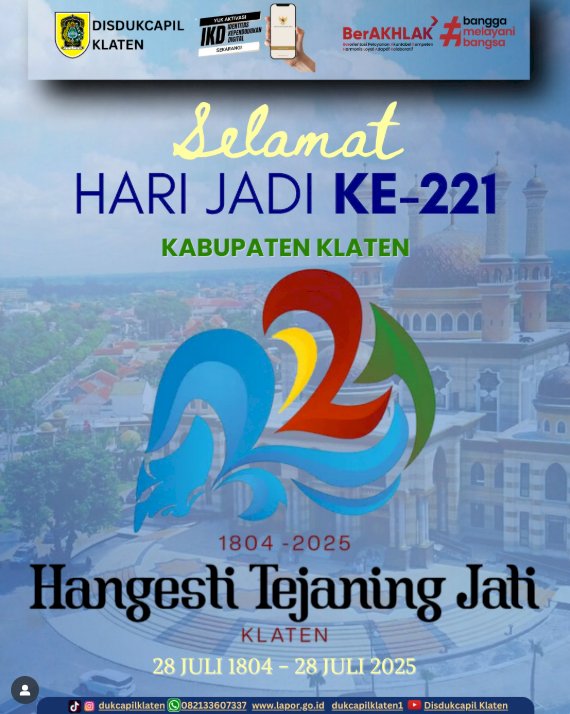 Selamat Hari Jadi ke-221 Kabupaten Klaten