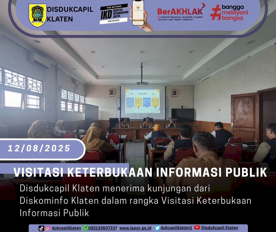 DISDUKCAPIL Klaten Terima Visitasi Keterbukaan Informasi Publik dari Diskominfo Klaten