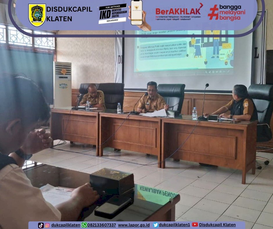 DISDUKCAPIL Klaten Terima Visitasi Keterbukaan Informasi Publik dari Diskominfo Klaten