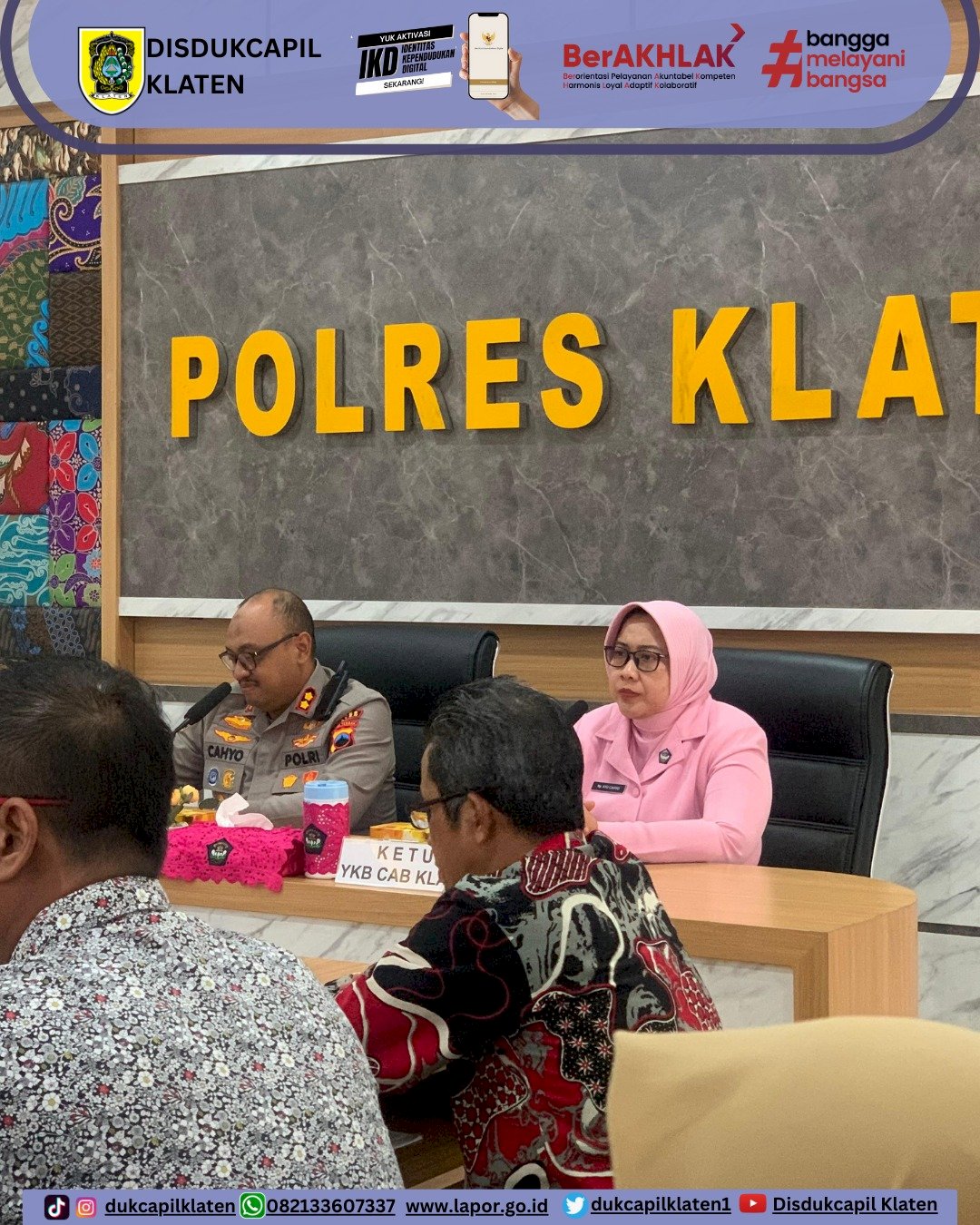 Disdukcapil Klaten Jalin Kerja Sama dengan Yayasan Kemala Bhayangkari Cabang Klaten