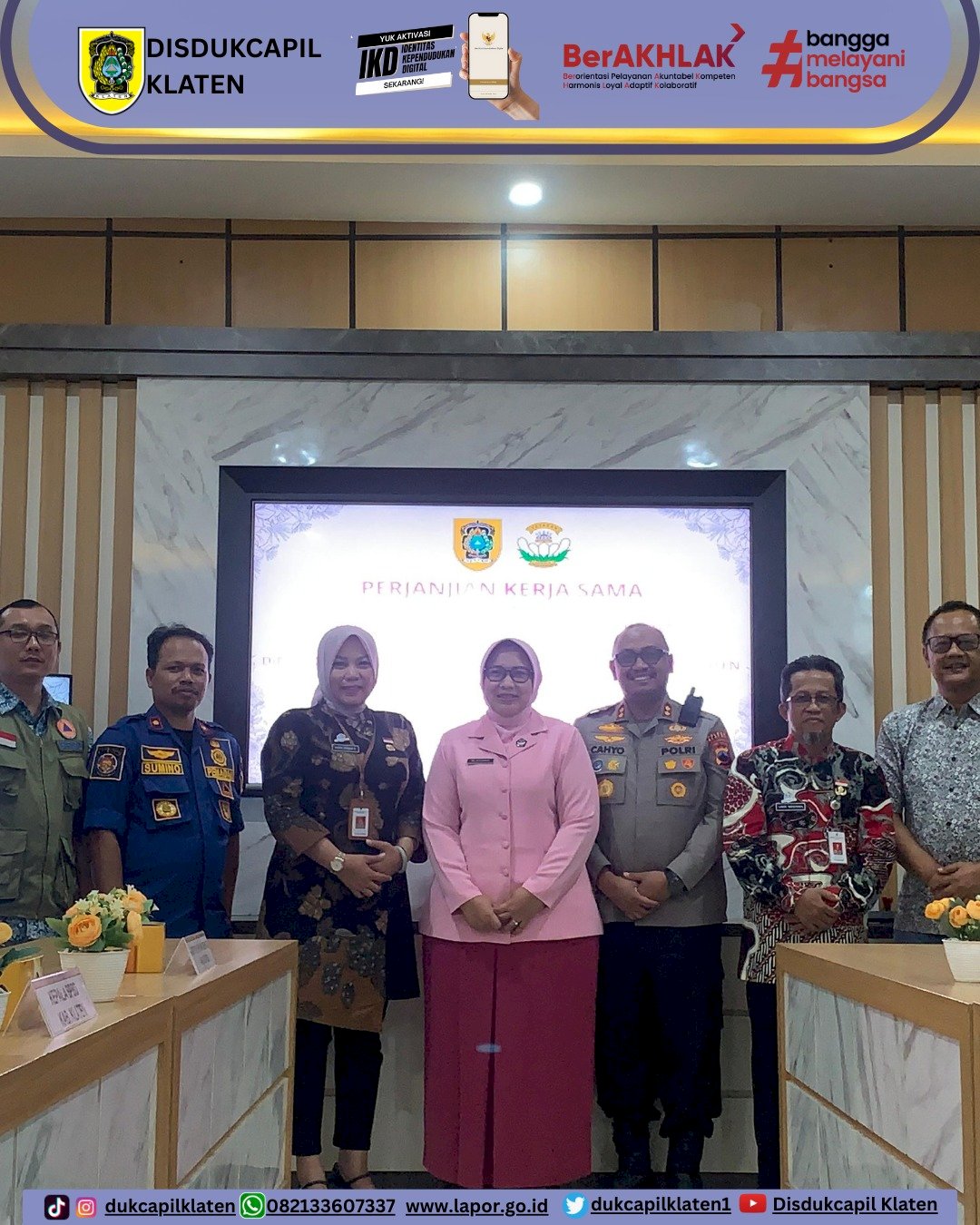 Disdukcapil Klaten Jalin Kerja Sama dengan Yayasan Kemala Bhayangkari Cabang Klaten