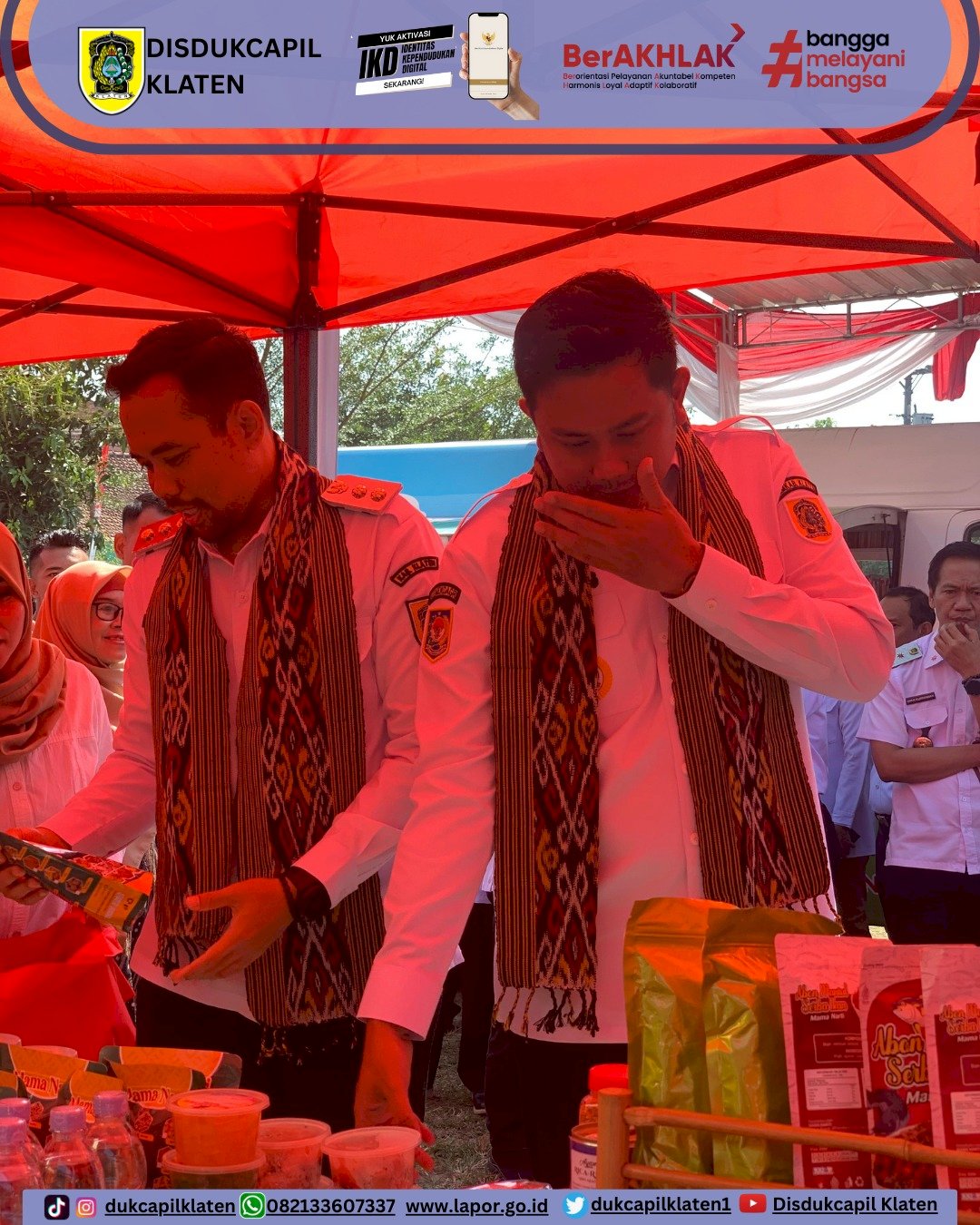 Disdukcapil Klaten hadir memberikan pelayanan adminduk pada kegiatan Sambung Rasa di Desa Sumberejo, Kec. Klaten Selatan, Klaten